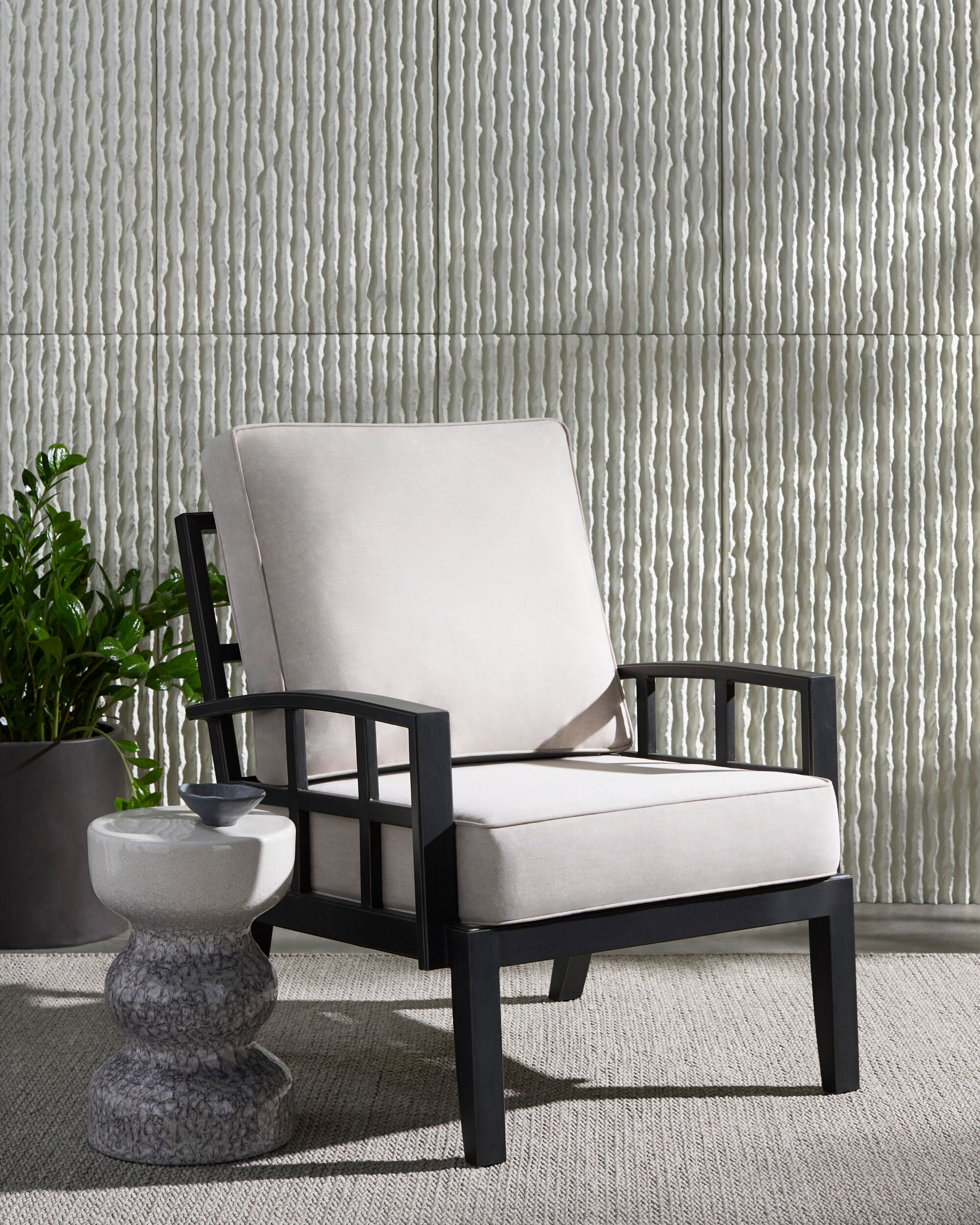 Shown in a styled room