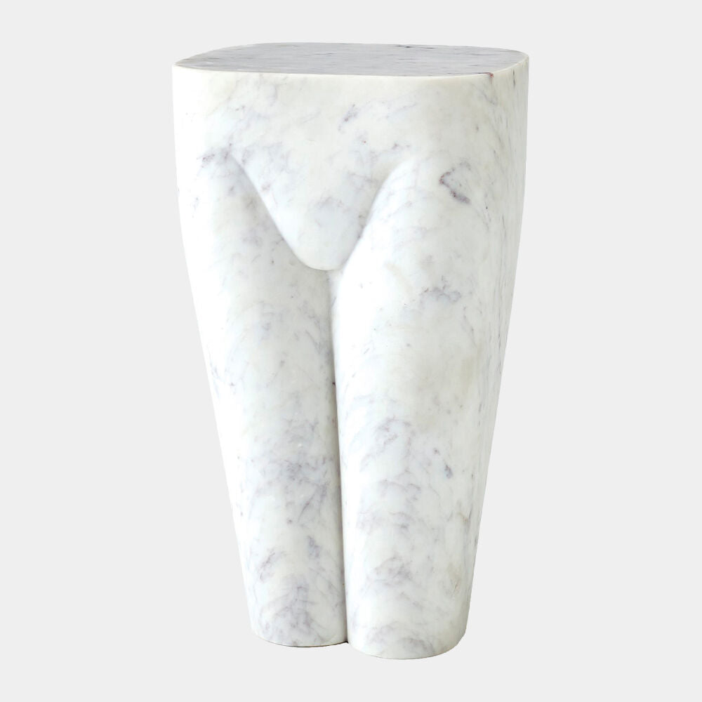 Torso Stool, White Marble