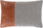 Fiona leather trim lumbar pillow