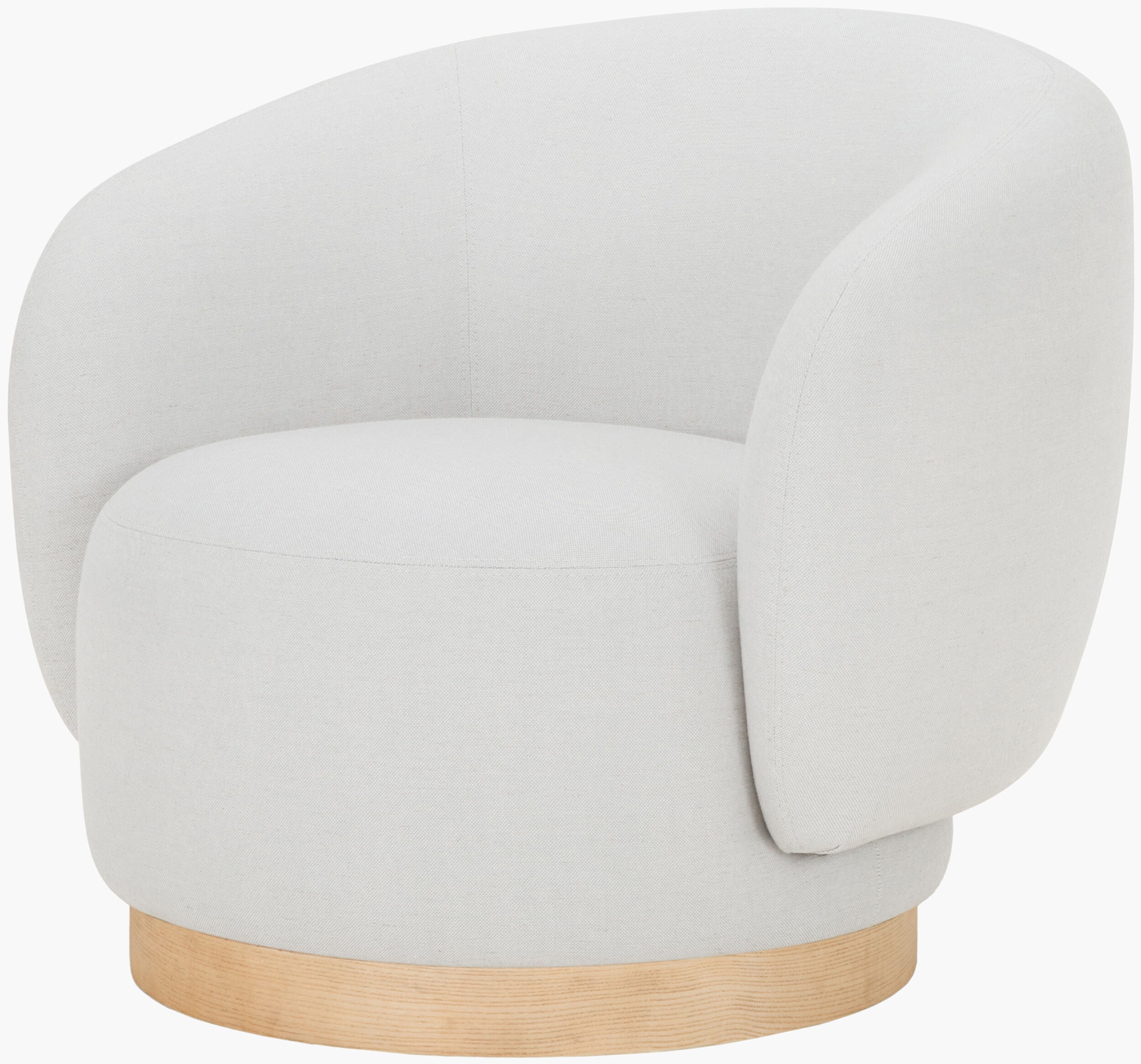 Haven Swivel Chair, Snow Boucle