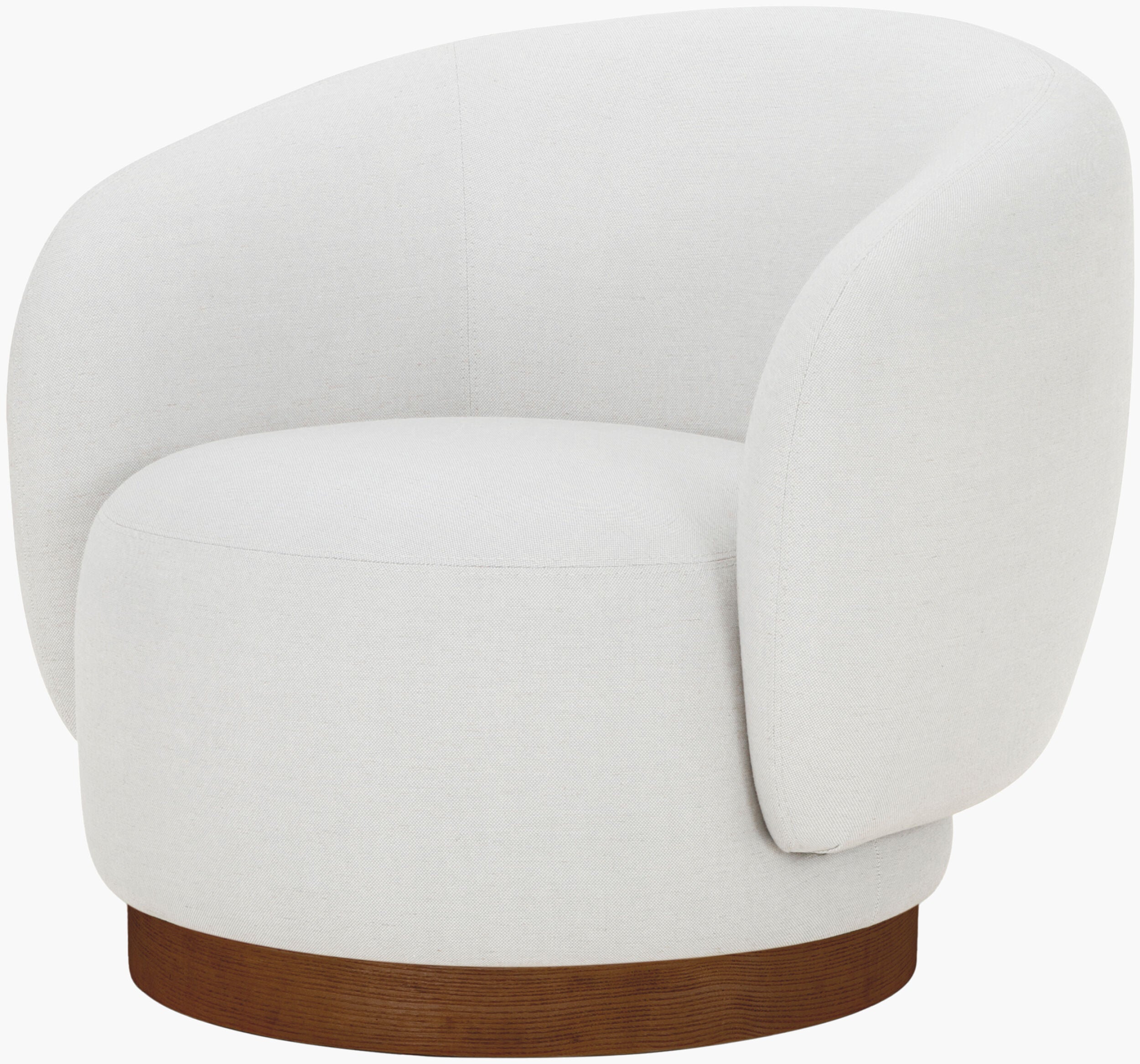 Haven Swivel Chair, Ivory Boucle