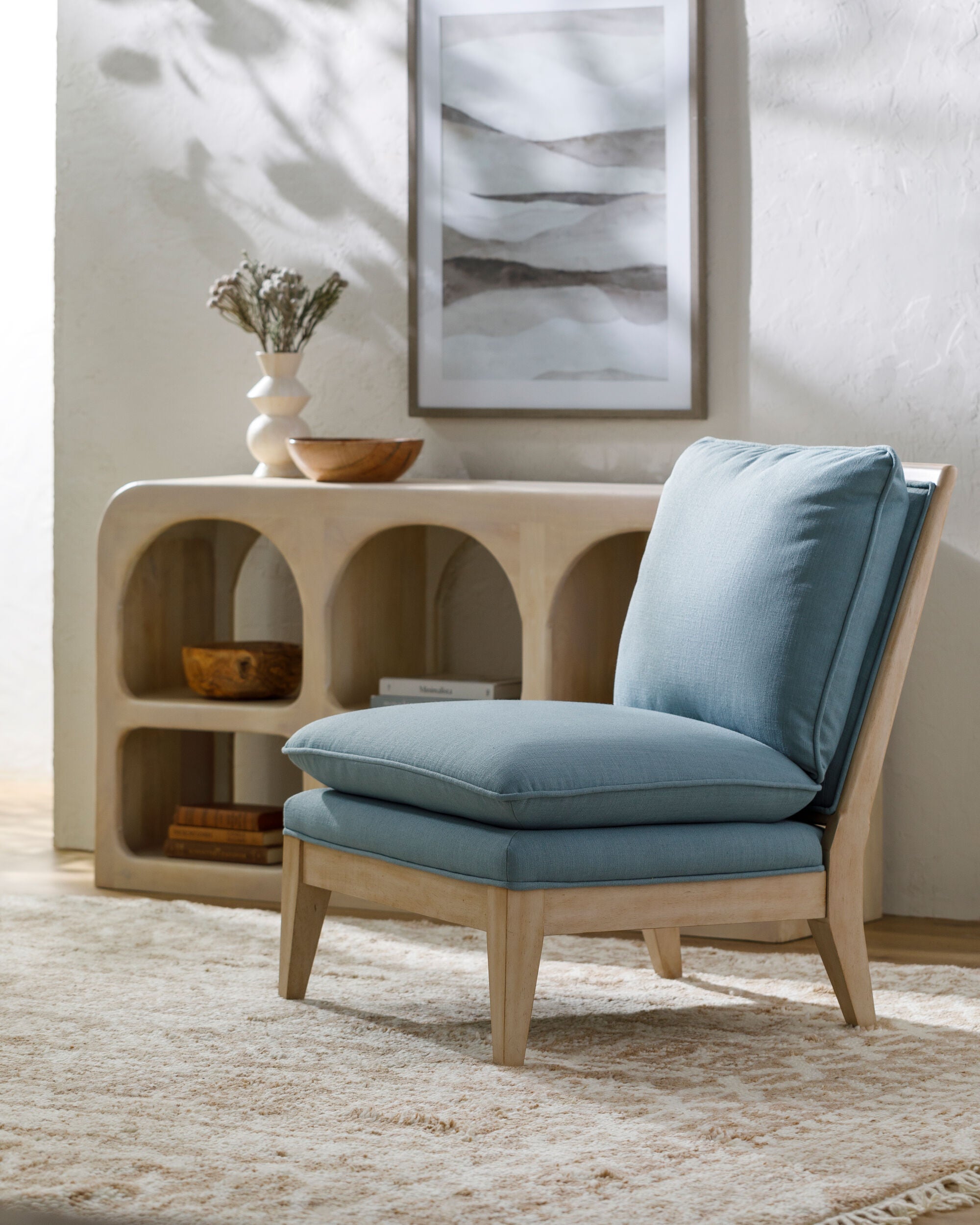 Shown in a styled room